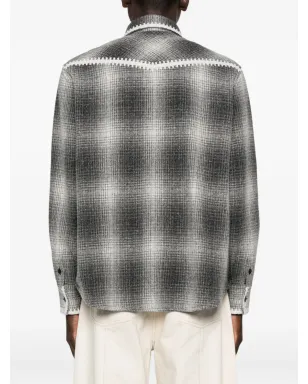 Golden Goose チェック柄クロシェ編みトリム付きシャツジャケット - サムネイル4