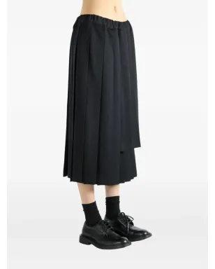 Comme Des Garçons Comme Des Garçons プリーツアシンメトリーミディスカート ブラック - サムネイル2