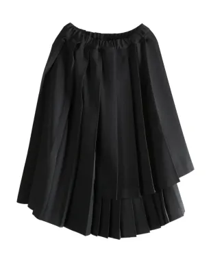 Comme Des Garçons Comme Des Garçons プリーツアシンメトリーミディスカート ブラック - サムネイル4