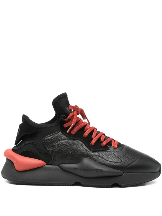 Y-3 Y-3 Kaiwa レザー・パネルド レースアップスニーカー - ブラックの商品画像