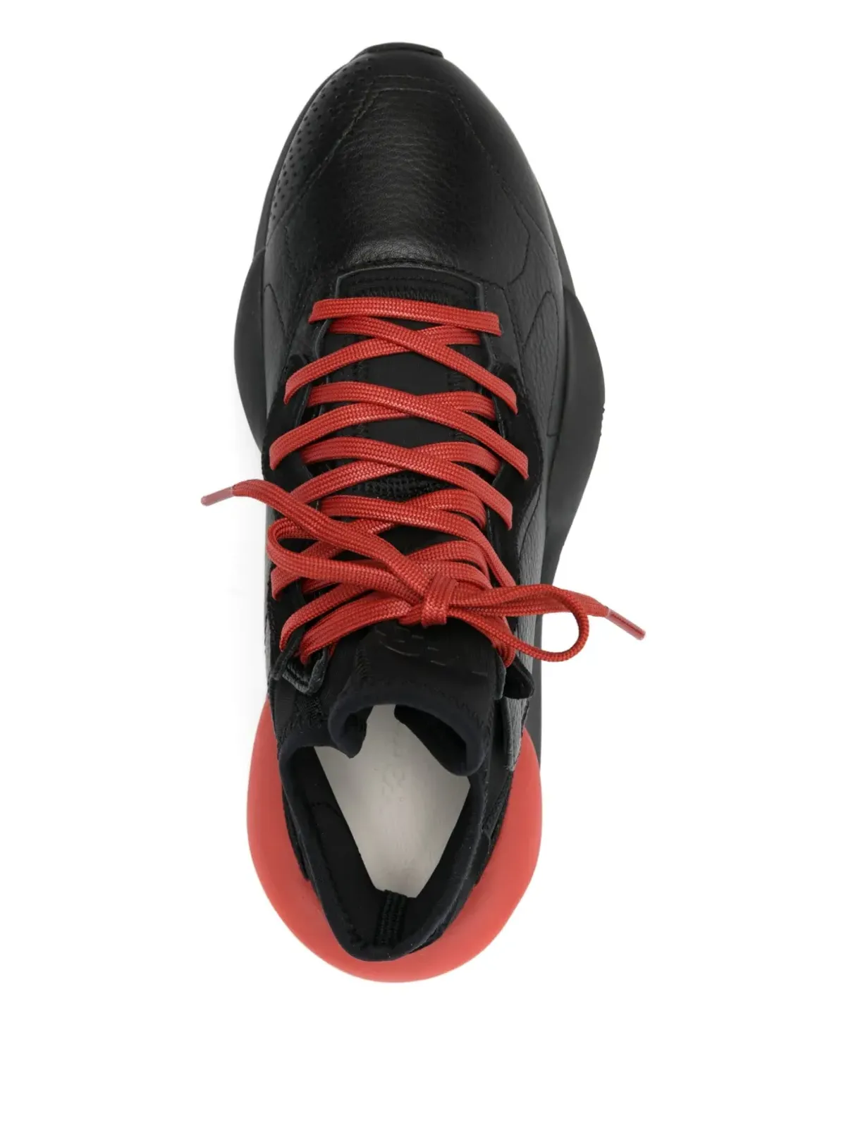 Y-3 Kaiwa レザー・パネルド レースアップスニーカー - ブラック - 画像4