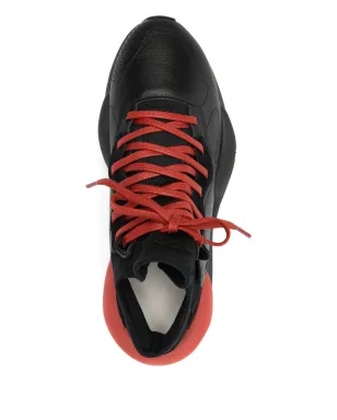 Y-3 Kaiwa レザー・パネルド レースアップスニーカー - ブラック - サムネイル4