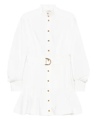 ZIMMERMANN ベルト付きボタンフロントミニドレス - ホワイト - サムネイル1