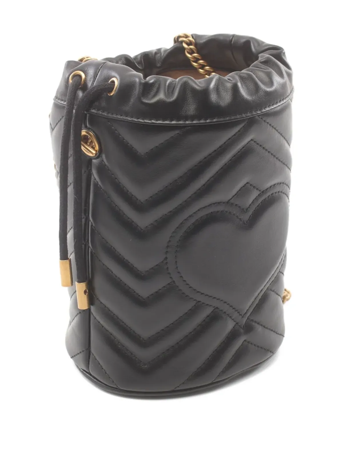 Gucci Pre-Owned ミニ GG Marmont バケットバッグ - ブラック - 画像2