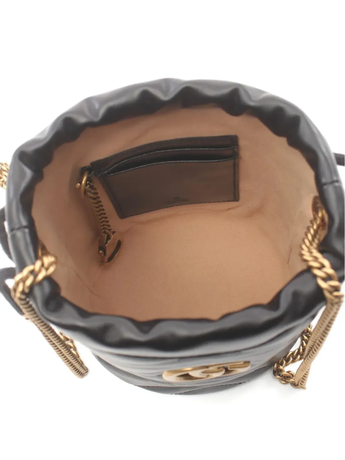 Gucci Pre-Owned ミニ GG Marmont バケットバッグ - ブラック - 画像3