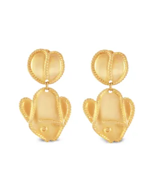 Susan Caplan Vintage 1980年代 魚モチーフ クリップオンピアス（ゴールド） - サムネイル1