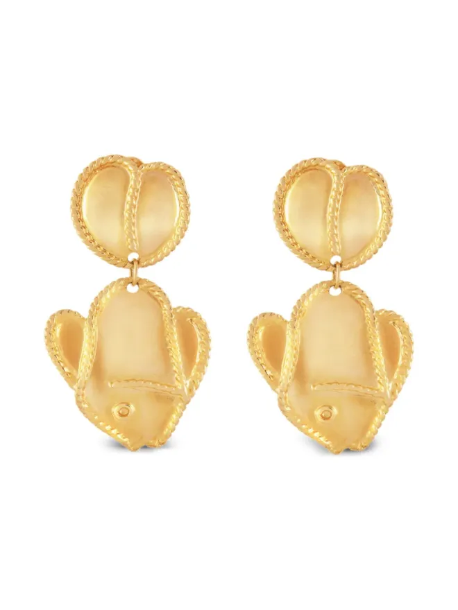 Susan Caplan Vintage Susan Caplan Vintage 1980年代 魚モチーフ クリップオンピアス（ゴールド）の商品画像