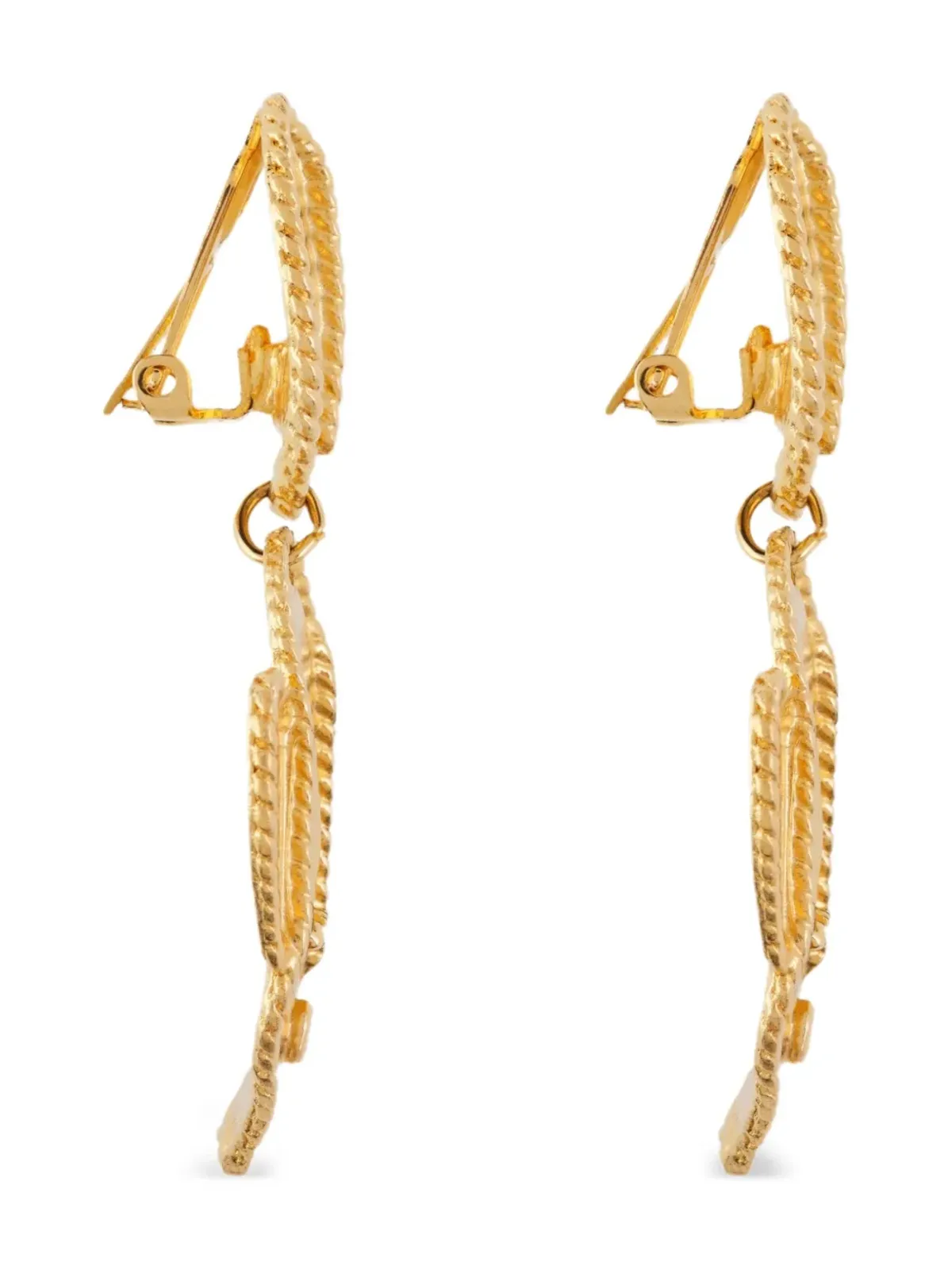 Susan Caplan Vintage 1980年代 魚モチーフ クリップオンピアス（ゴールド） - 画像2