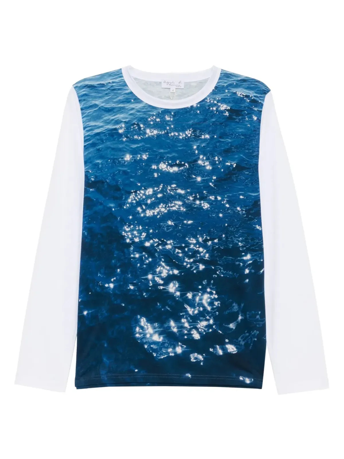 agnès b. sea-print T-shirt - Blue - 画像1