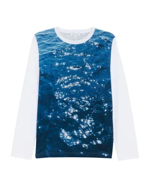 agnès b. sea-print T-shirt - Blue - サムネイル1