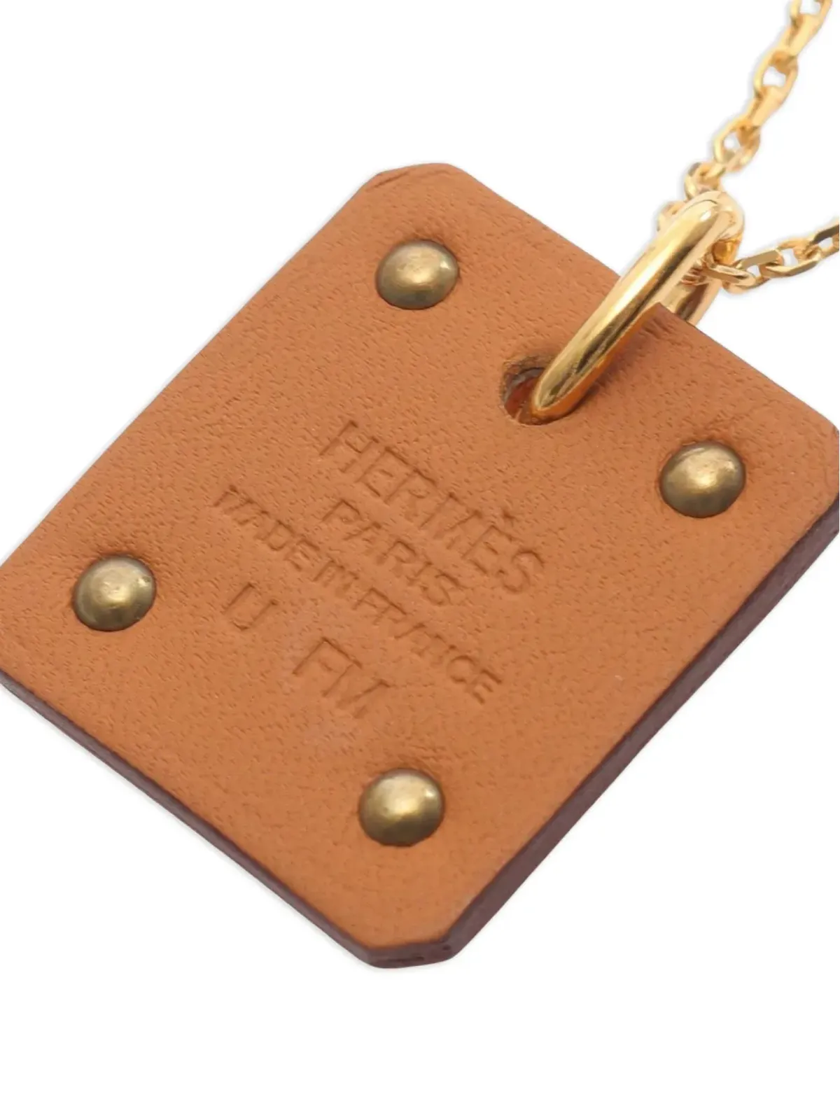 Hermès Pre-Owned ハート型レザーネックレス - 画像3