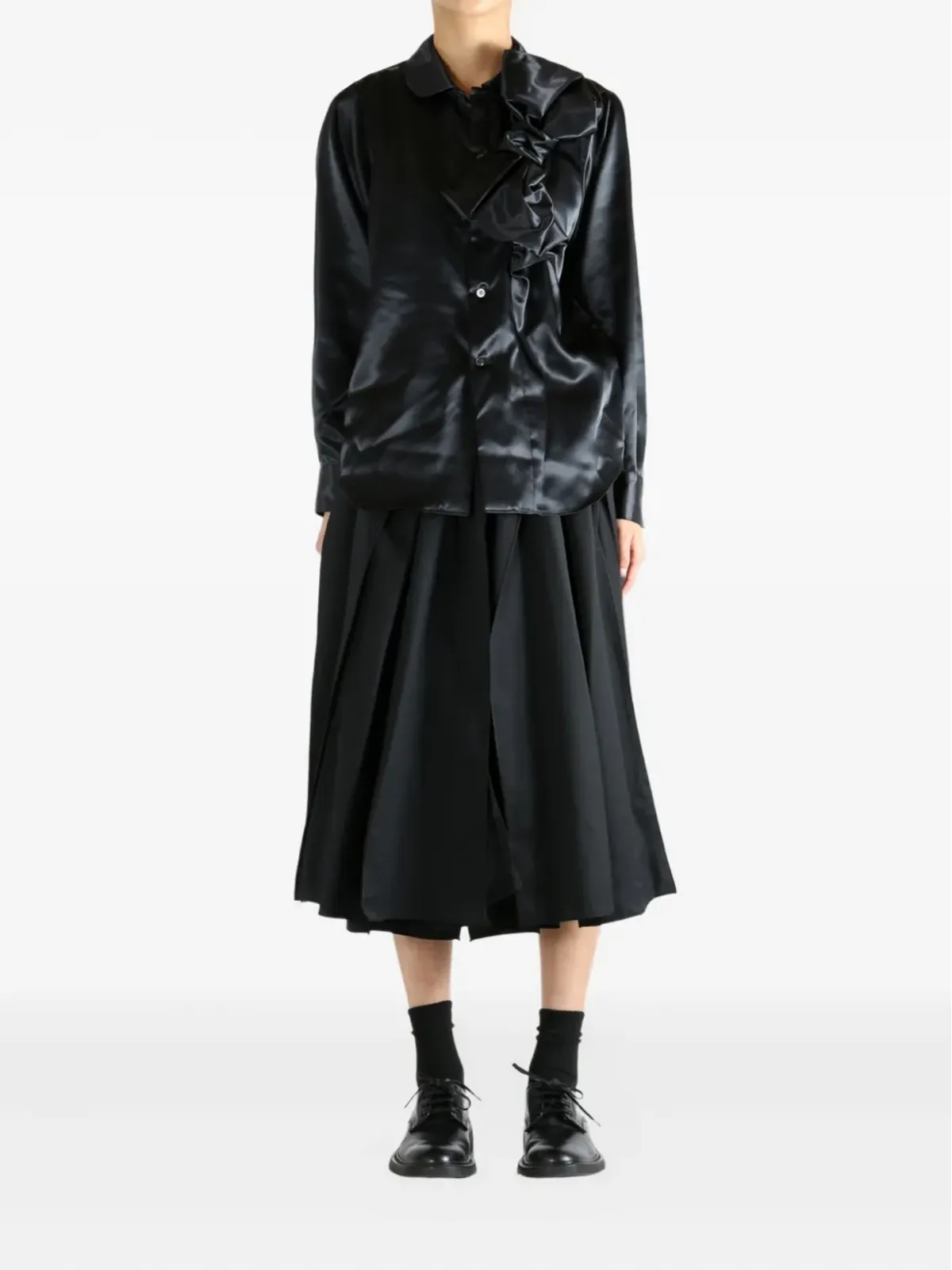 Comme Des Garçons Comme Des Garçons satin ruffled blouse - 画像2