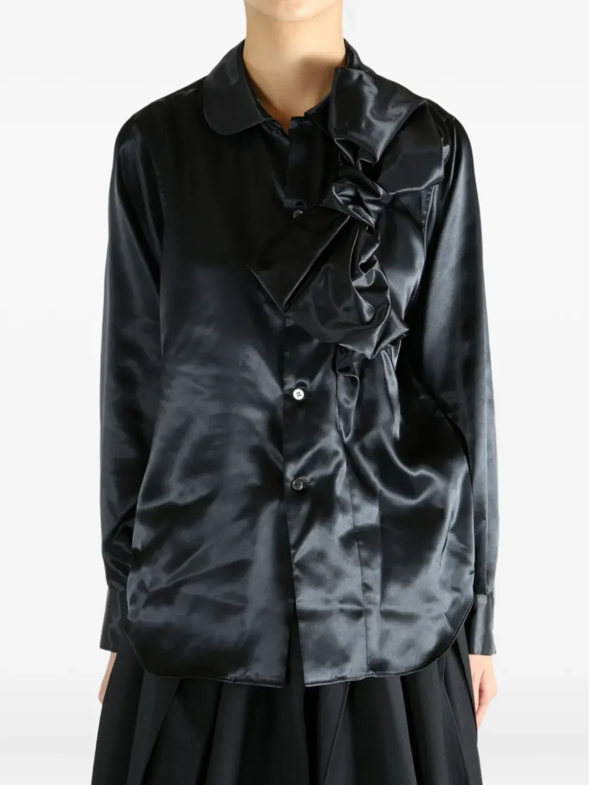 Comme Des Garçons Comme Des Garçons satin ruffled blouse - 画像3