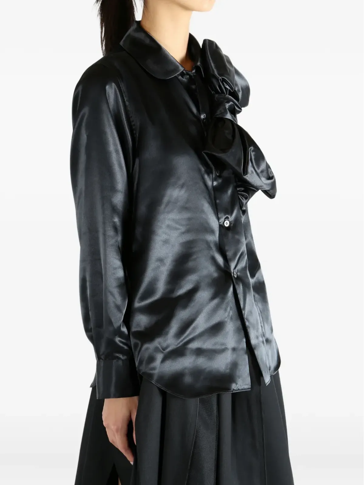Comme Des Garçons Comme Des Garçons satin ruffled blouse - 画像4