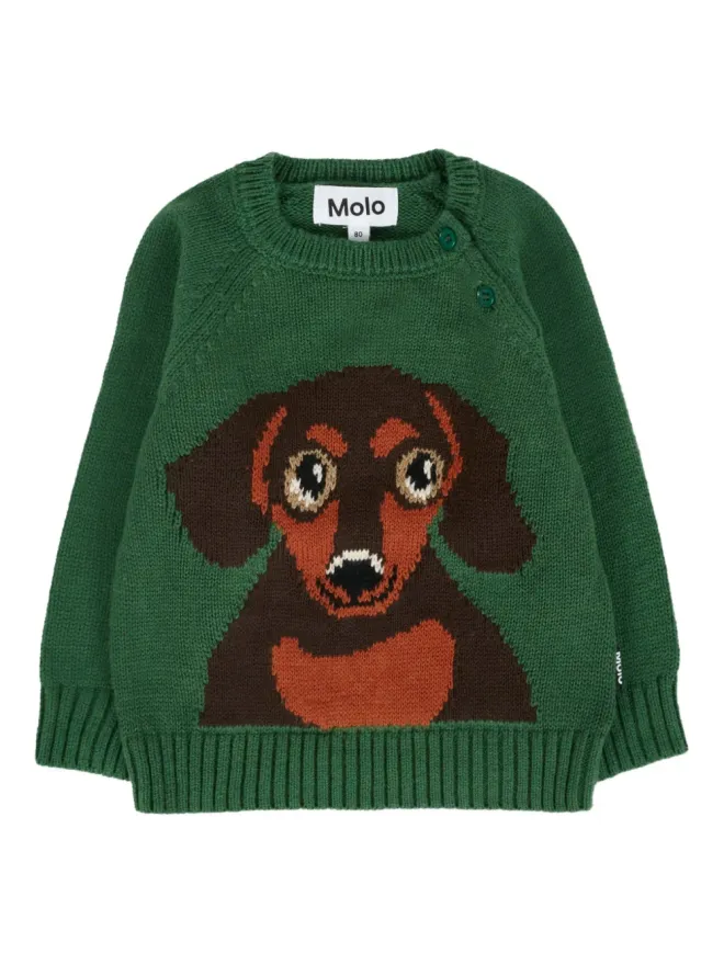 Molo Molo ダックスフンド柄インターシャセーターの商品画像