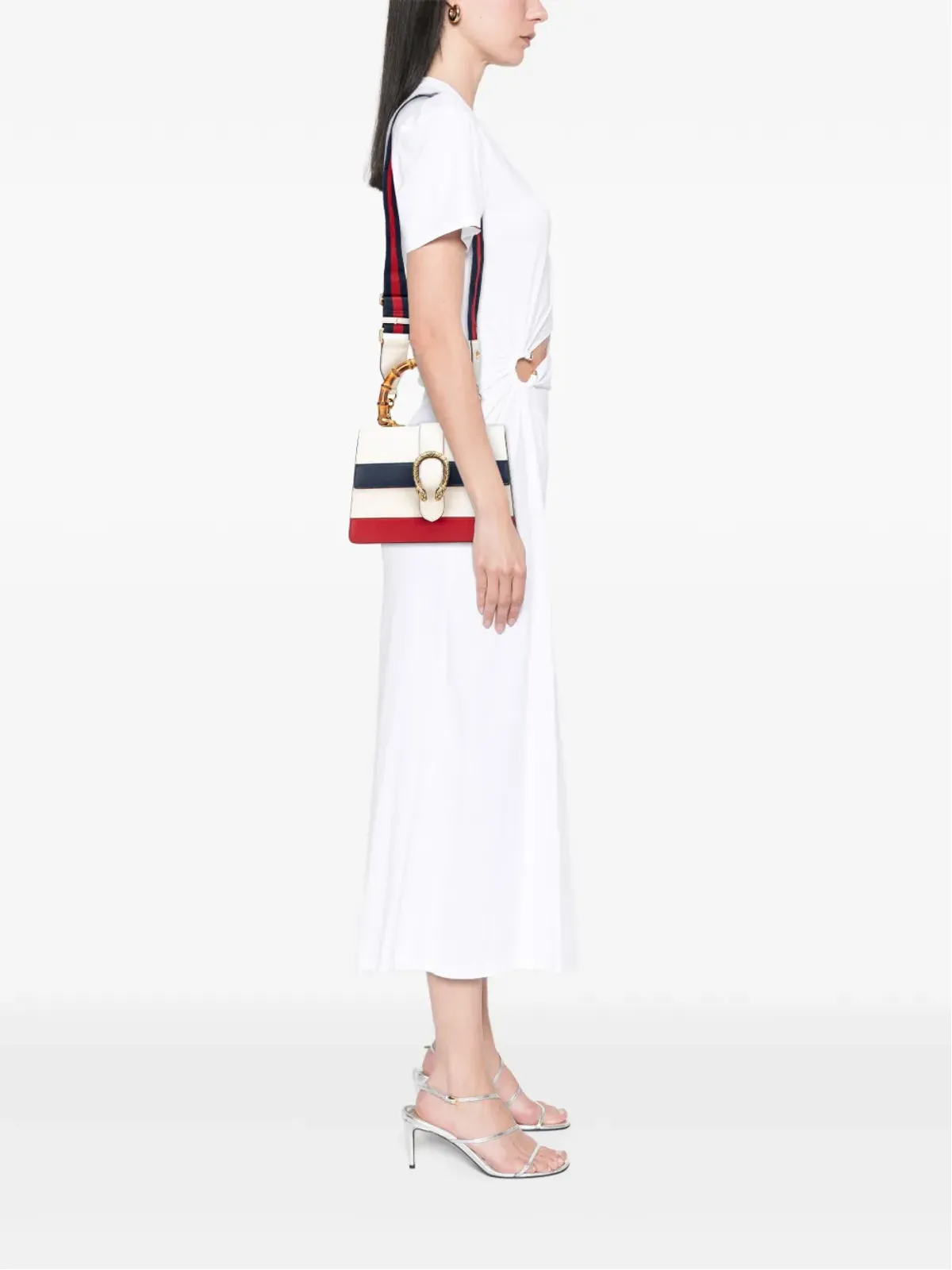 Gucci Pre-Owned レザー バンブー ディオニュソス ウェブ サッチェル - 画像2