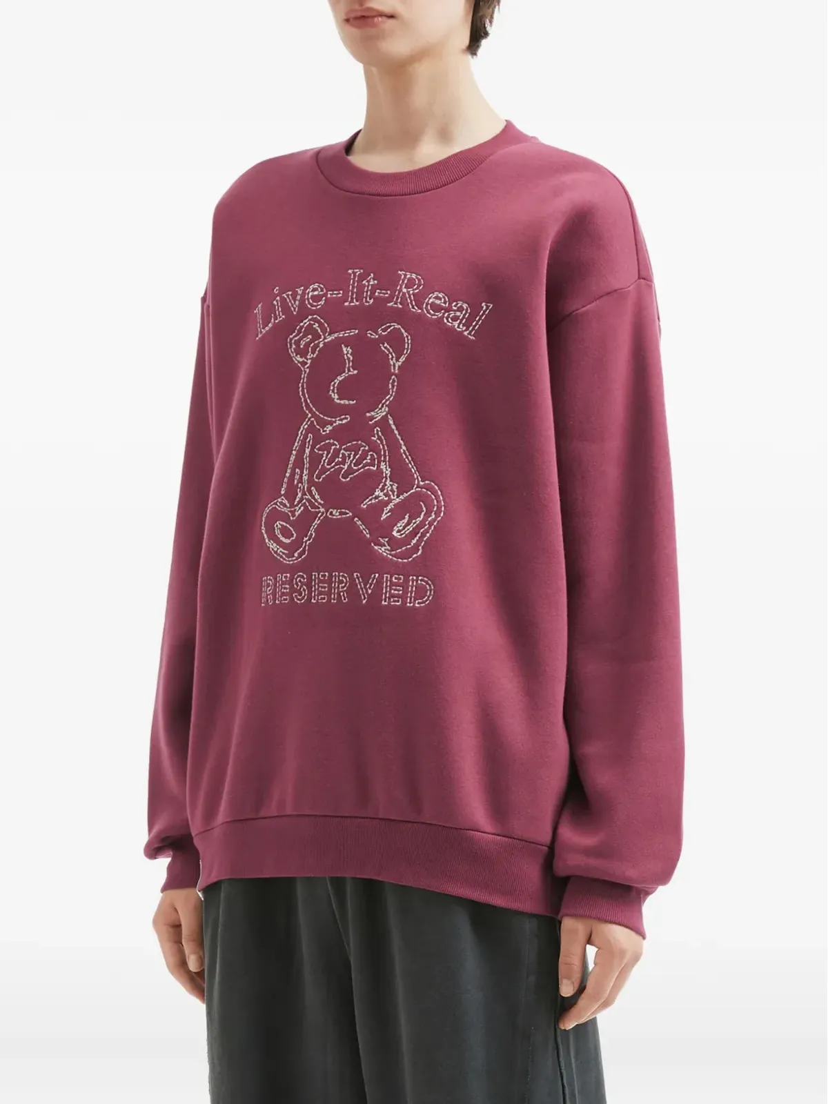 izzue teddy-embroidered sweatshirt - 画像3