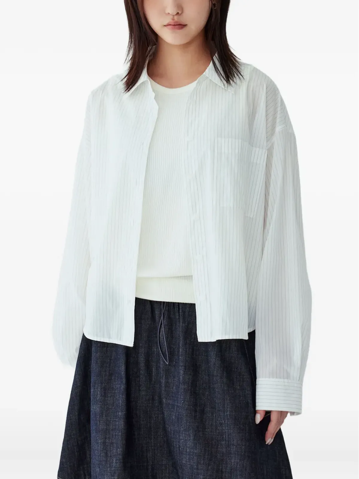 TOMBOY エラスティックヘム・ストライプシャツ - 画像3