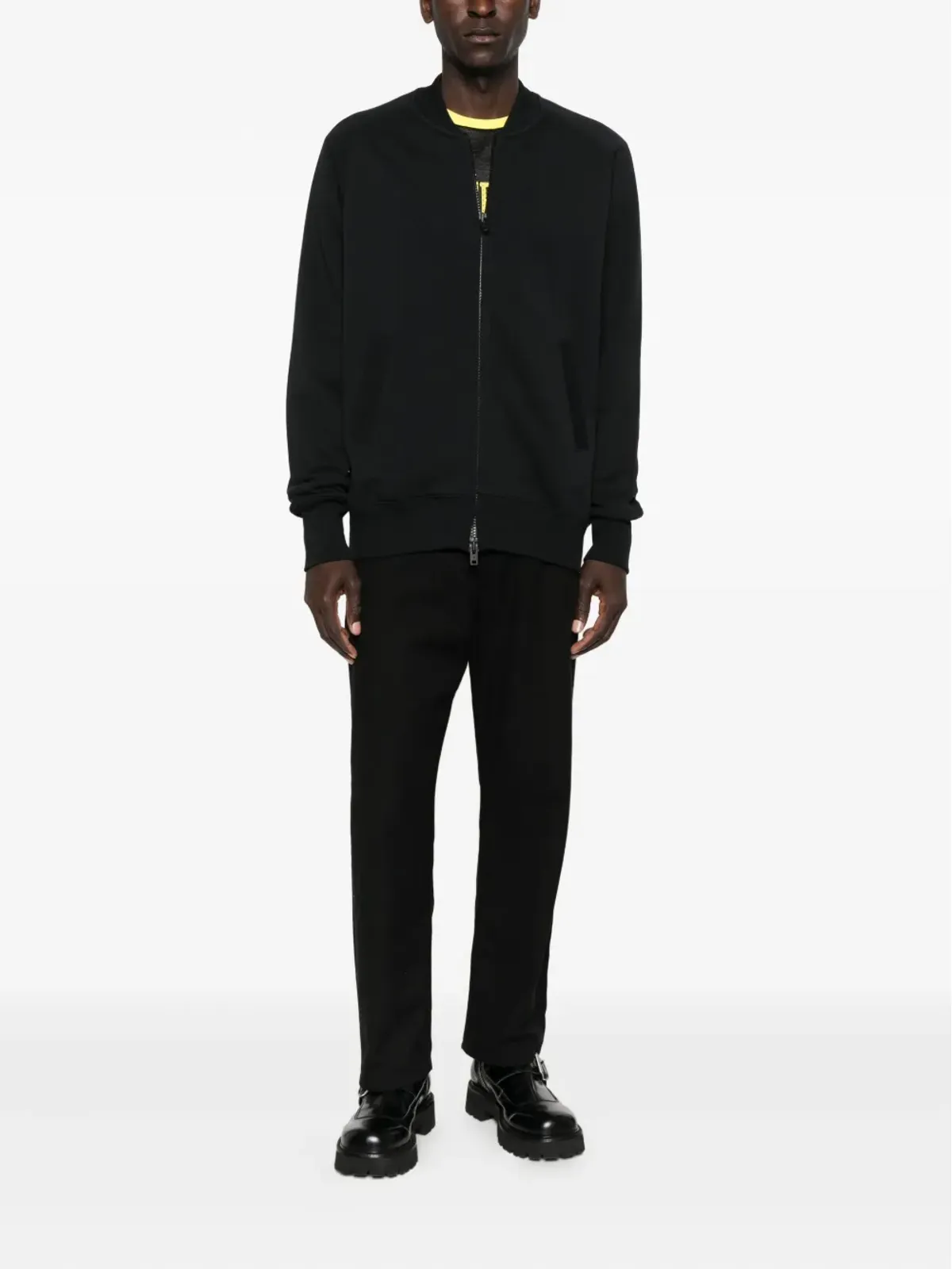 Y-3 FT Track ジップフロント リブ編み袖口 スウェットシャツ - ブラック - 画像2
