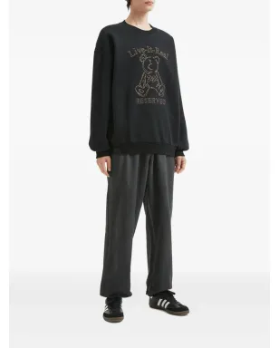 izzue teddy bear-embroidered sweatshirt - Black - サムネイル2