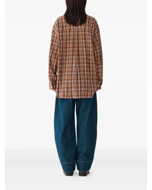TOMBOY チェック柄シングルポケットシャツ - オレンジ - サムネイル2