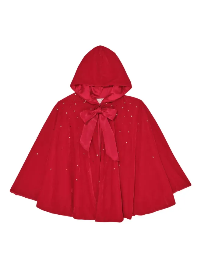 Tutu Du Monde Tutu Du Monde sequin-embellished hooded cape - Redの商品画像