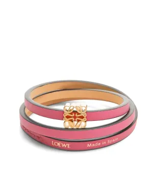 LOEWE Twist レザー ブレスレット ピンク - サムネイル1