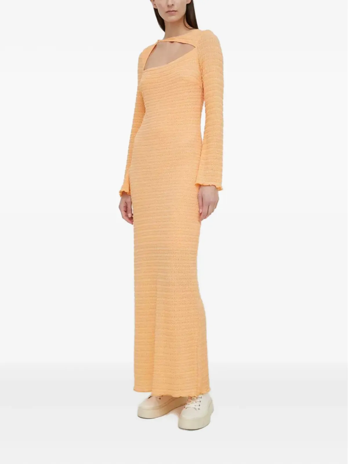 Résumé cut-out long-sleeve dress - Orange - 画像1
