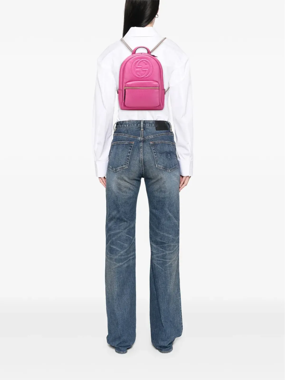 Gucci ビンテージ レザー ソーホー バックパック - ピンク - 画像2