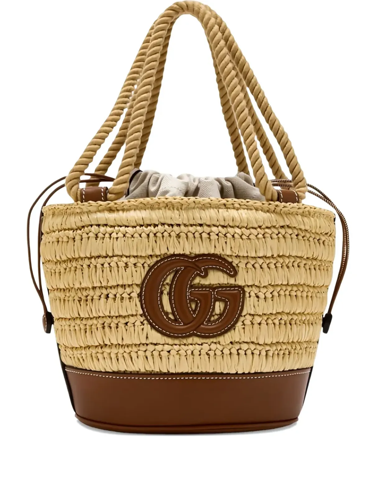 Gucci ミニGGロゴ織りバケットバッグ - 画像1