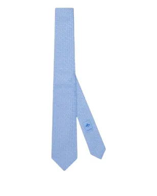 Gucci ロゴプレート付きシルクタイ - ブルー - サムネイル1