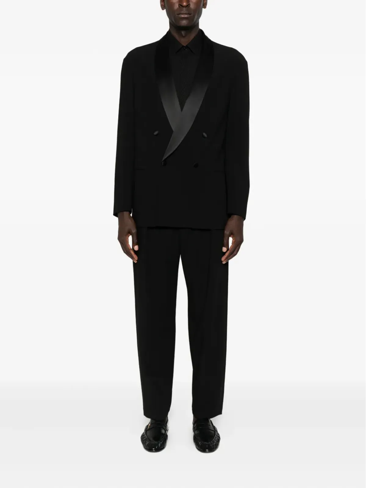 Giorgio Armani サテンラペル ダブルブレストスーツ - 画像2