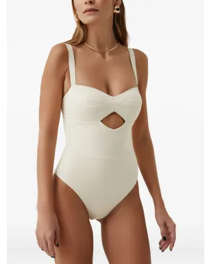 SOFIA ERHAN Petra keyhole-detail swimsuit - White - サムネイル2