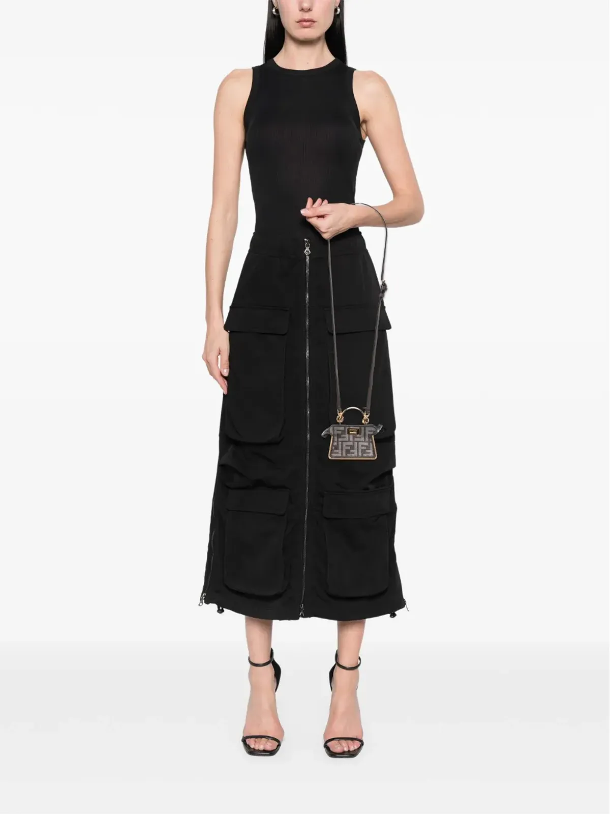 Fendi Pre-Owned ナノ ズッカ カシミア ピークアブー ISeeU マキシ ハンドル バッグ サッチェル - Grey - 画像2