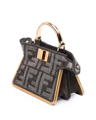 Fendi Pre-Owned ナノ ズッカ カシミア ピークアブー ISeeU マキシ ハンドル バッグ サッチェル - Grey - サムネイル3
