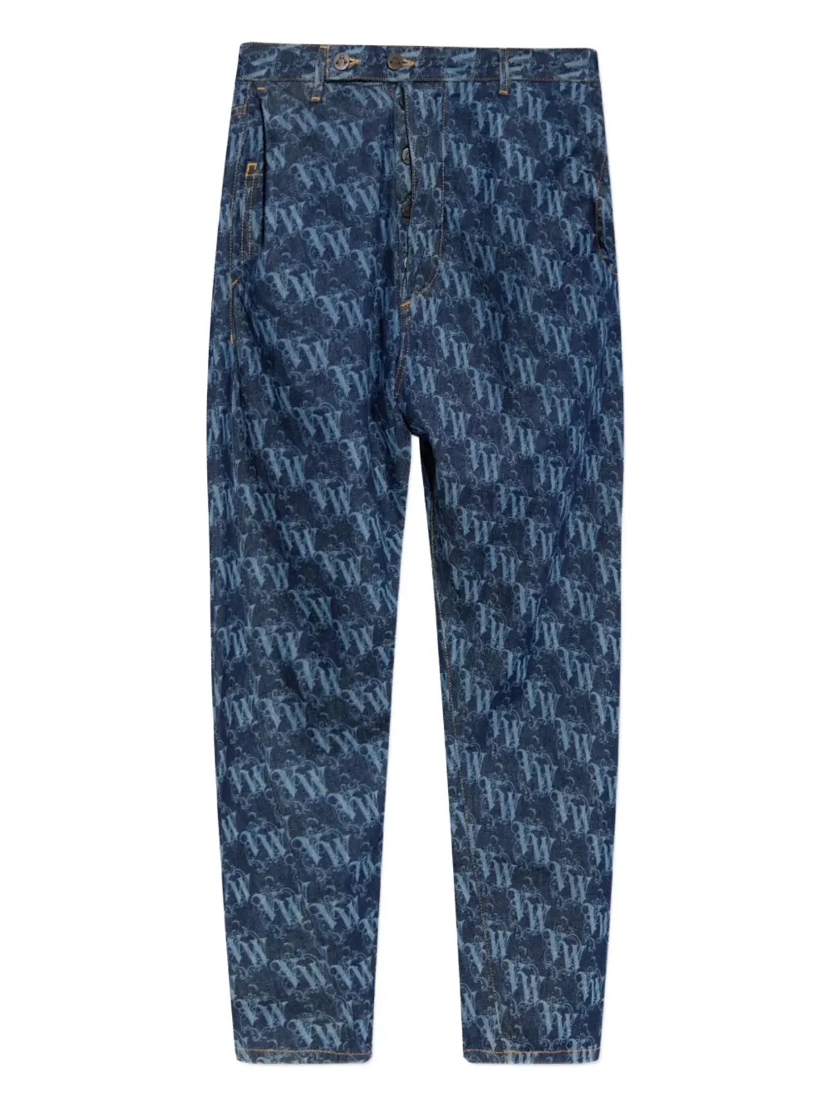 Vivienne Westwood モノグラム柄 テーパードジーンズ - ブルー - 画像1