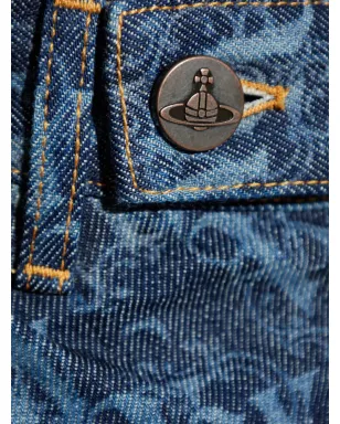 Vivienne Westwood モノグラム柄 テーパードジーンズ - ブルー - サムネイル5