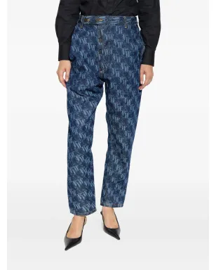 Vivienne Westwood モノグラム柄 テーパードジーンズ - ブルー - サムネイル3