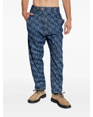 Vivienne Westwood モノグラム柄 テーパードジーンズ - ブルー - サムネイル4