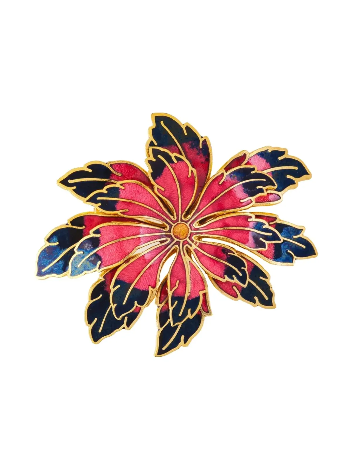 Susan Caplan Vintage 1980s lotus-flower brooch - Black - 画像1