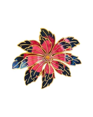 Susan Caplan Vintage 1980s lotus-flower brooch - Black - サムネイル1