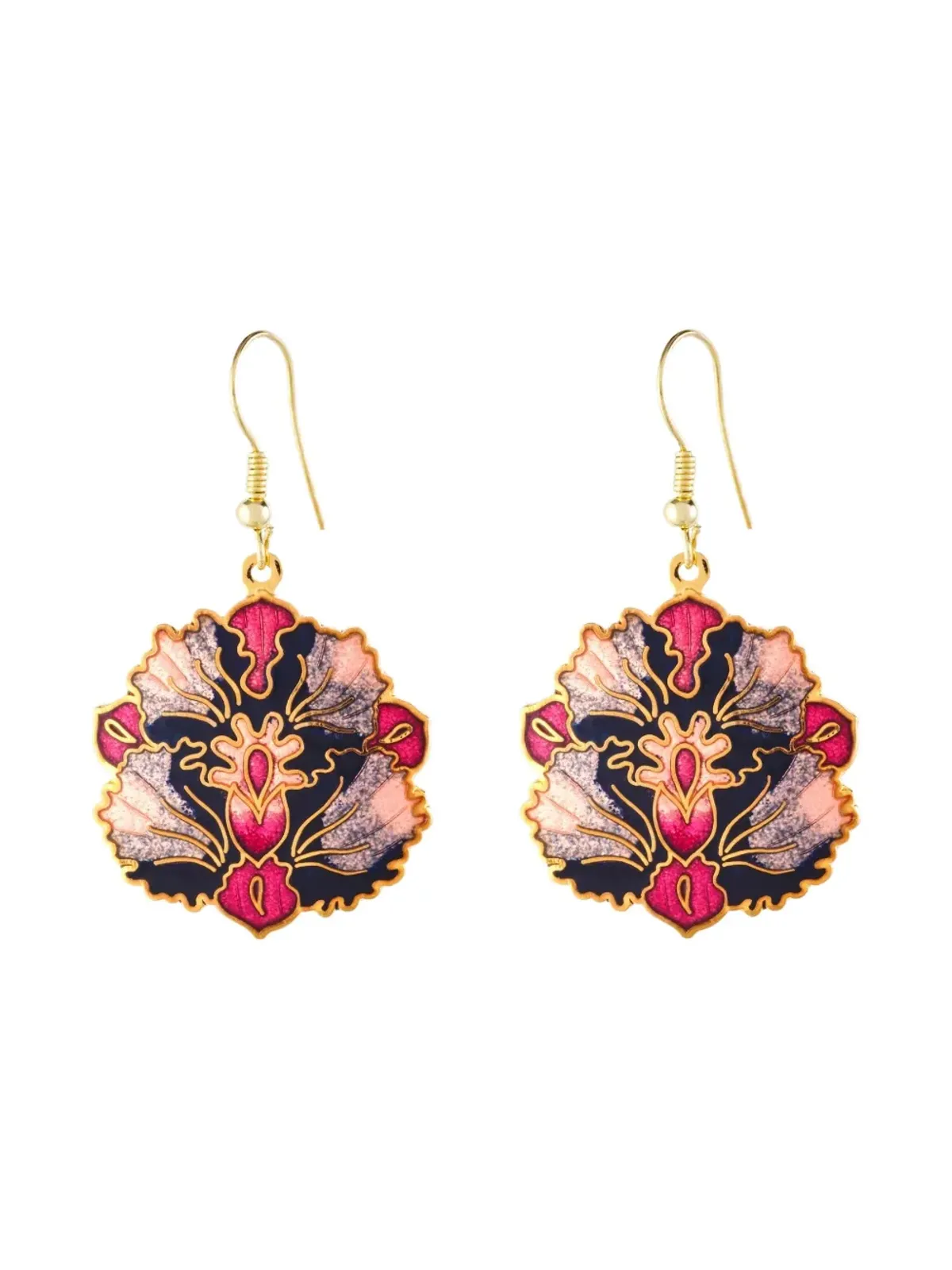 Susan Caplan Vintage 1980s Cloisonnéイヤリング - 画像1