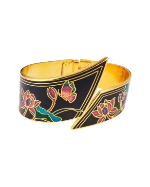 Susan Caplan Vintage 1980年代 Cloisonné カフブレスレット - ブラック - サムネイル1