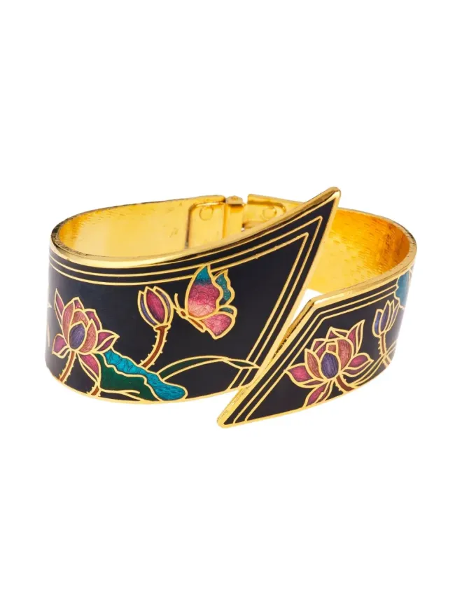 Susan Caplan Vintage Susan Caplan Vintage 1980年代 Cloisonné カフブレスレット - ブラックの商品画像