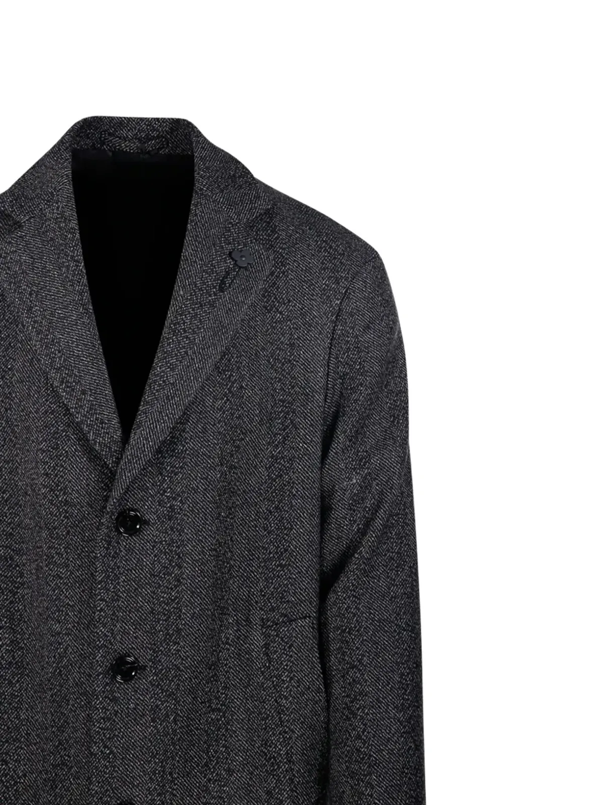 Lardini ボタン留め ヘリンボーン コート - 画像4