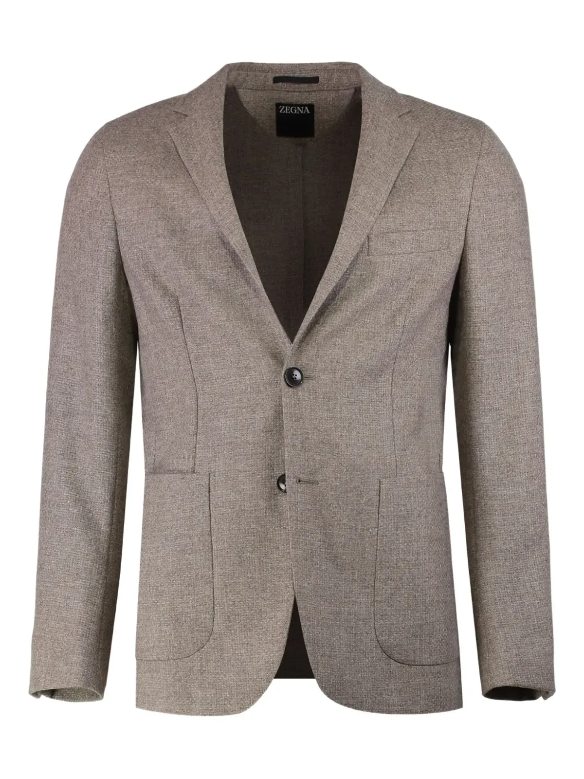 Zegna シングルブレスト ノッチド・ラペル ブレザー（ブラウン） - 画像1