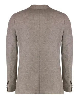 Zegna シングルブレスト ノッチド・ラペル ブレザー（ブラウン） - サムネイル2
