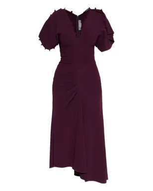 Victoria Beckham ラッフルスリーブ アシンメトリーミディドレス - サムネイル1