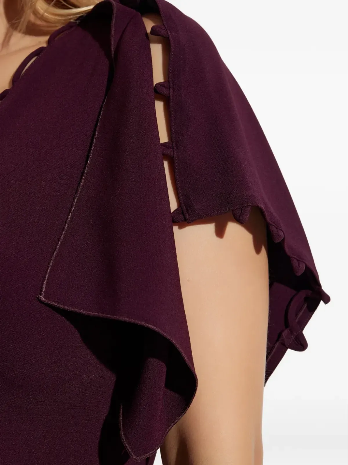 Victoria Beckham ラッフルスリーブ アシンメトリーミディドレス - 画像5