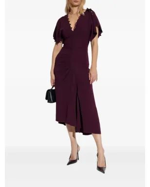 Victoria Beckham ラッフルスリーブ アシンメトリーミディドレス - サムネイル2